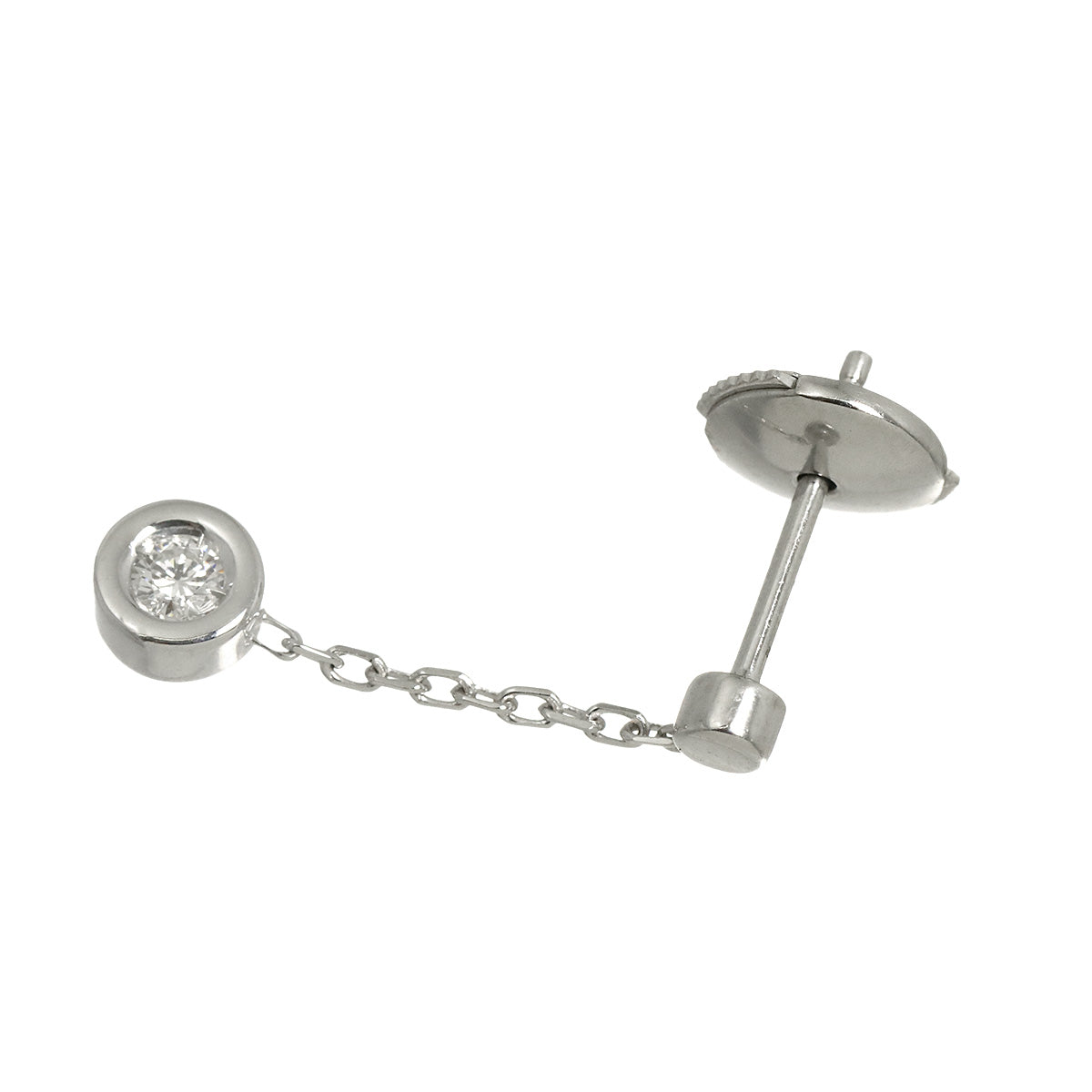 Diamond Earring Pierced 18K WG 750 One Piece only