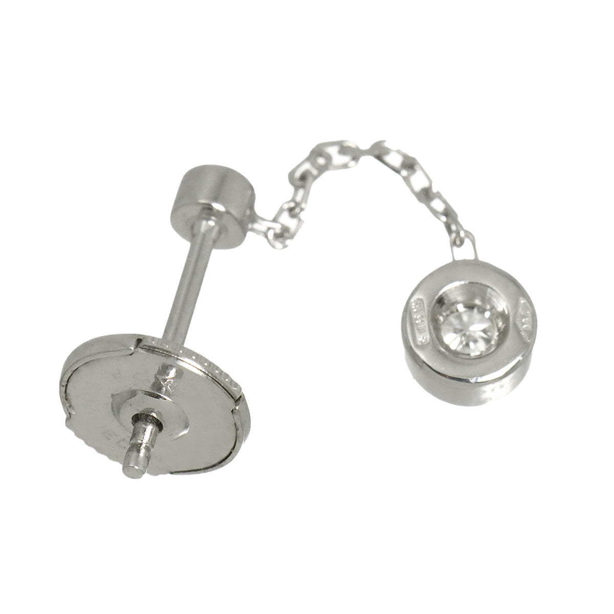 Diamond Earring Pierced 18K WG 750 One Piece only