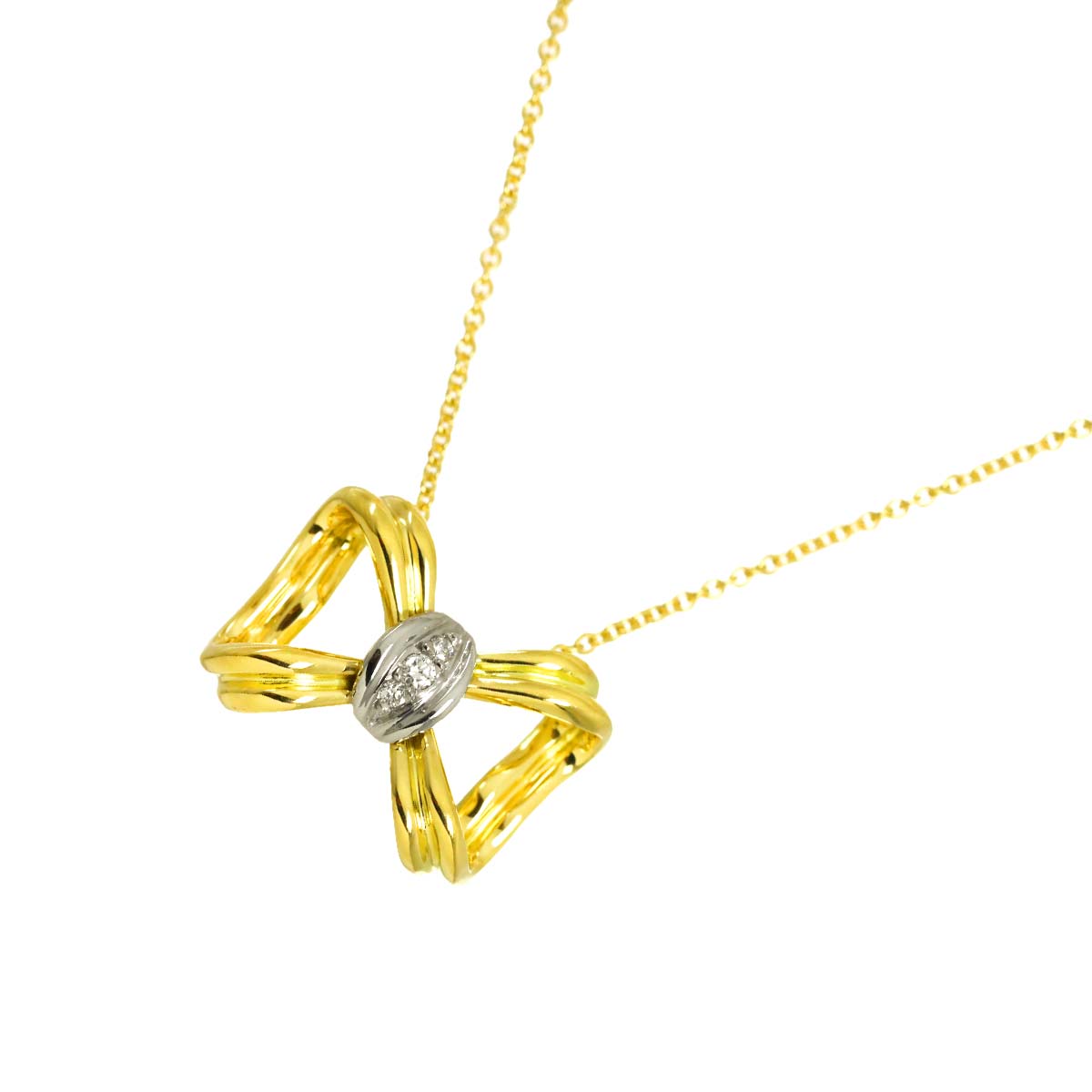 Diamond Necklace K18 YG 750 Pt