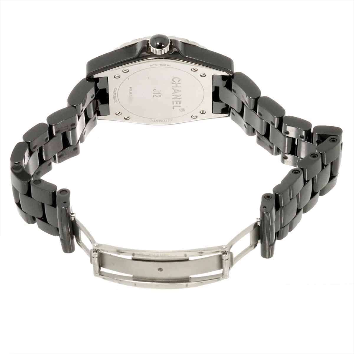 J12 365 H3840 Date Automatic Diamosd Black Dial Mens Watch