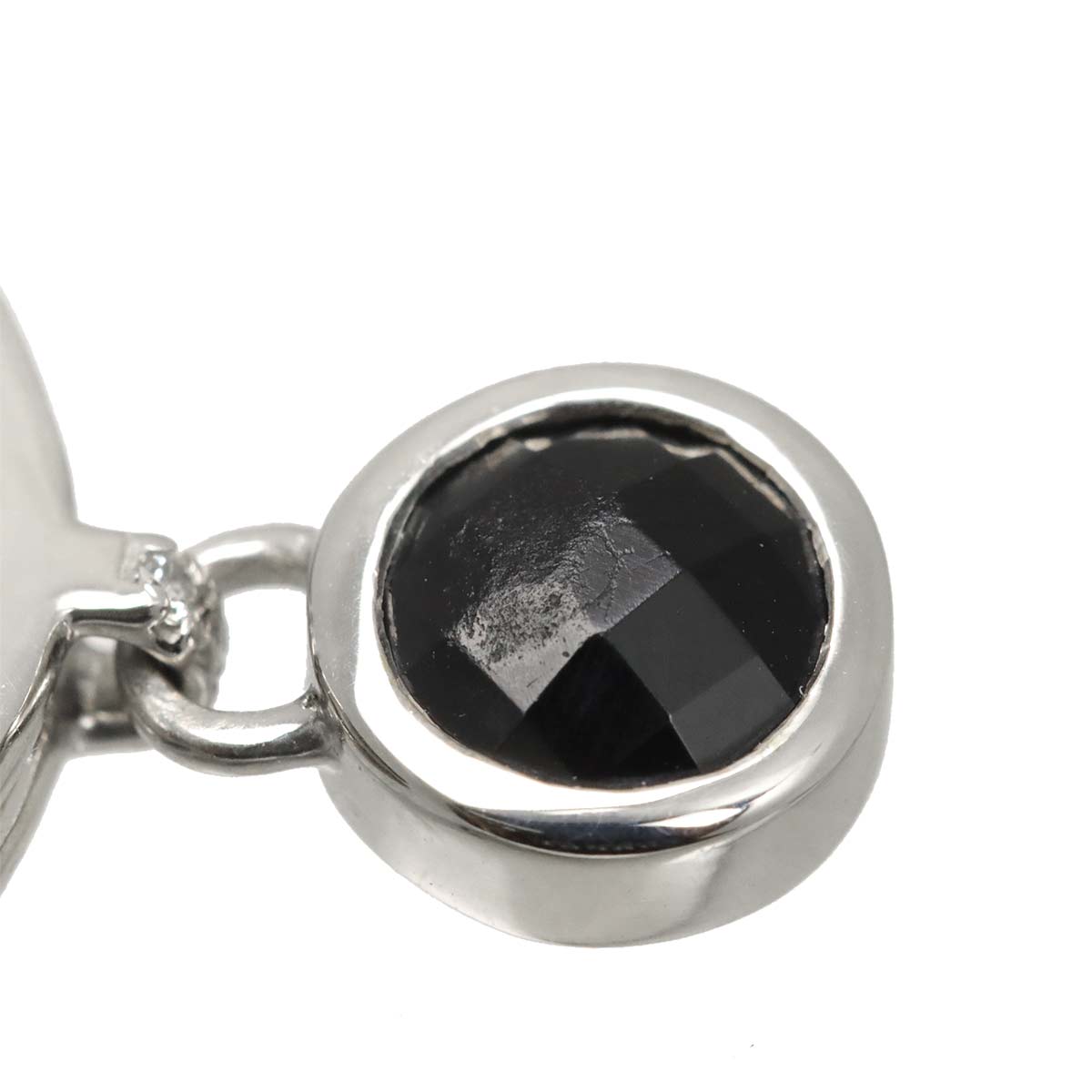 Onyx MOP Diamond Ring K18 White Gold 750 Size7.5(US)