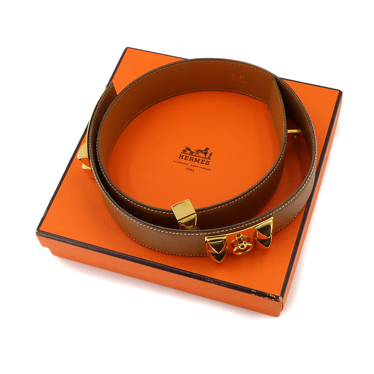 Collier de Chien Medor Belt Couchevel Epsom Gold 75