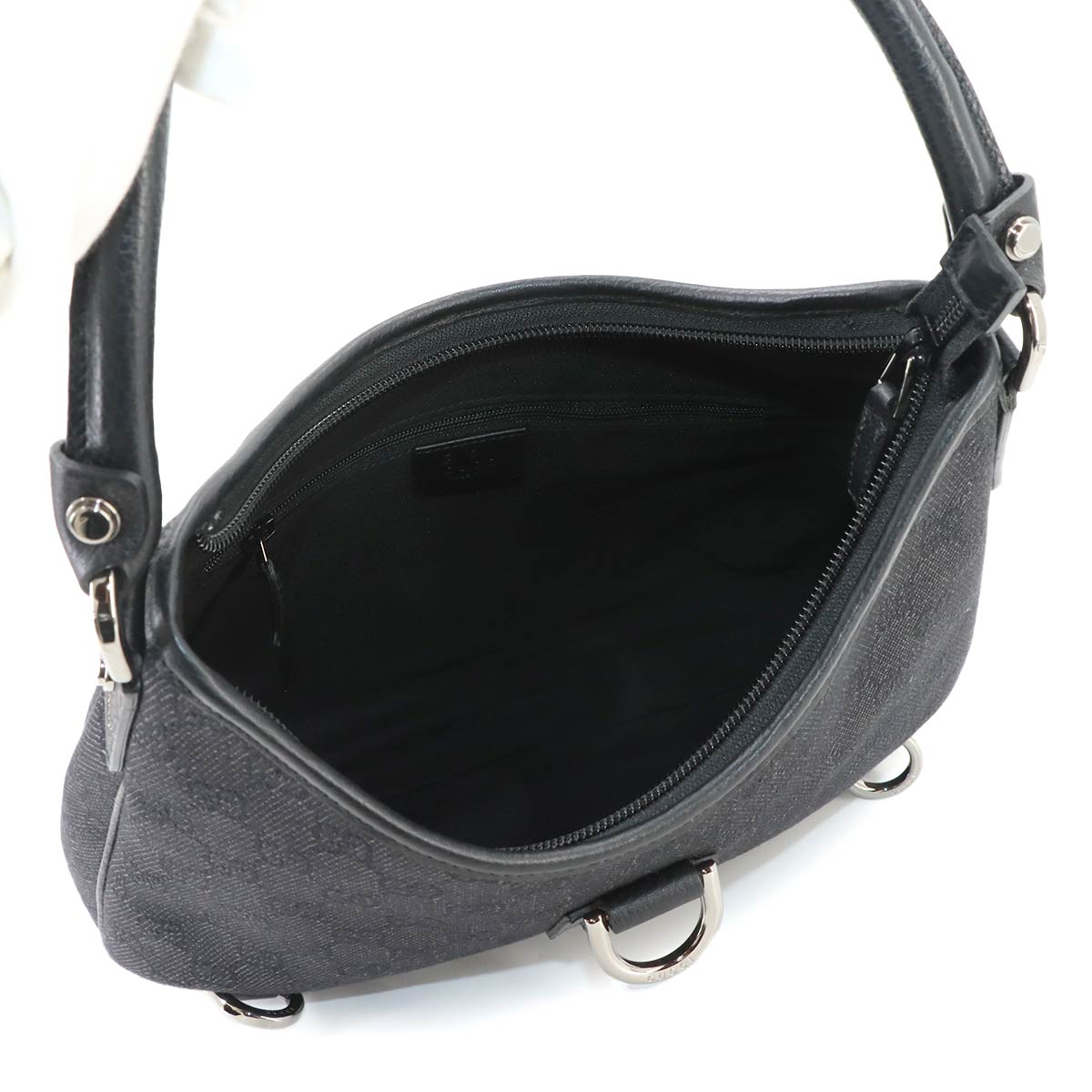 Abbey One Shoulder Bag GG Canvas Leather Black 268637