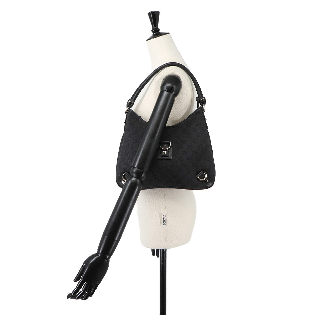 Abbey One Shoulder Bag GG Canvas Leather Black 268637