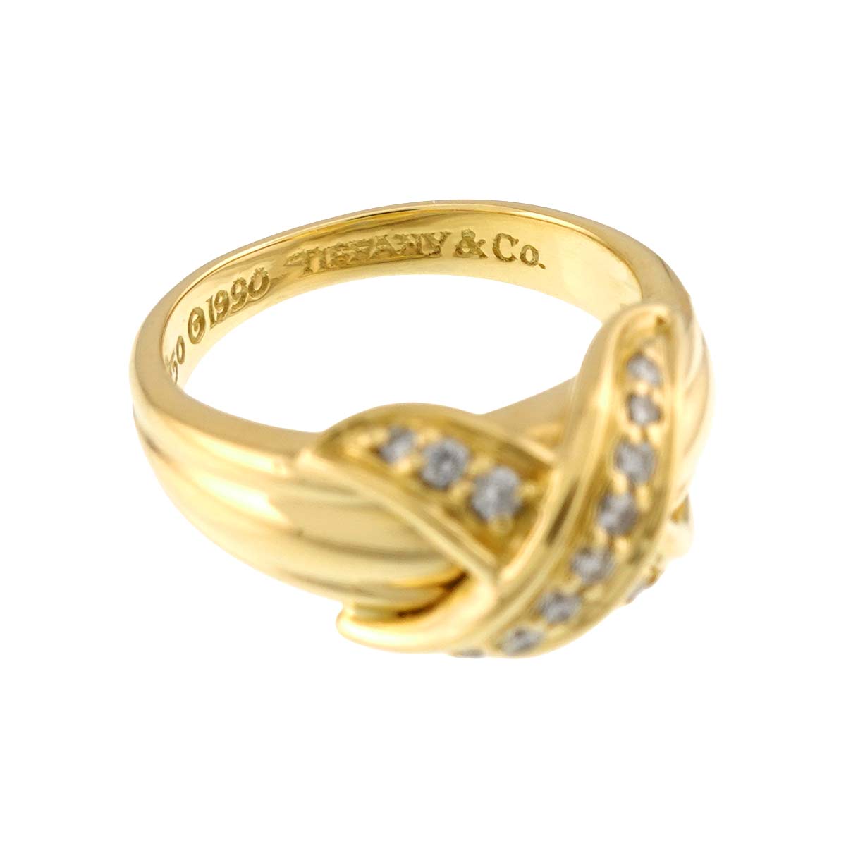 Signature Diamond Ring 18K YG 750 Size4.75-5(US)