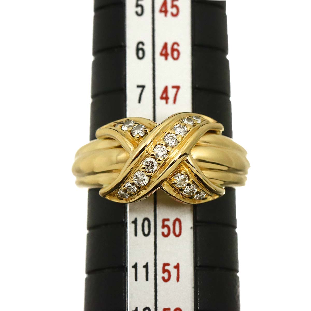 Signature Diamond Ring 18K YG 750 Size4.75-5(US)