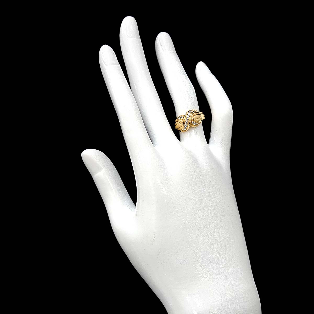 Signature Diamond Ring 18K YG 750 Size4.75-5(US)
