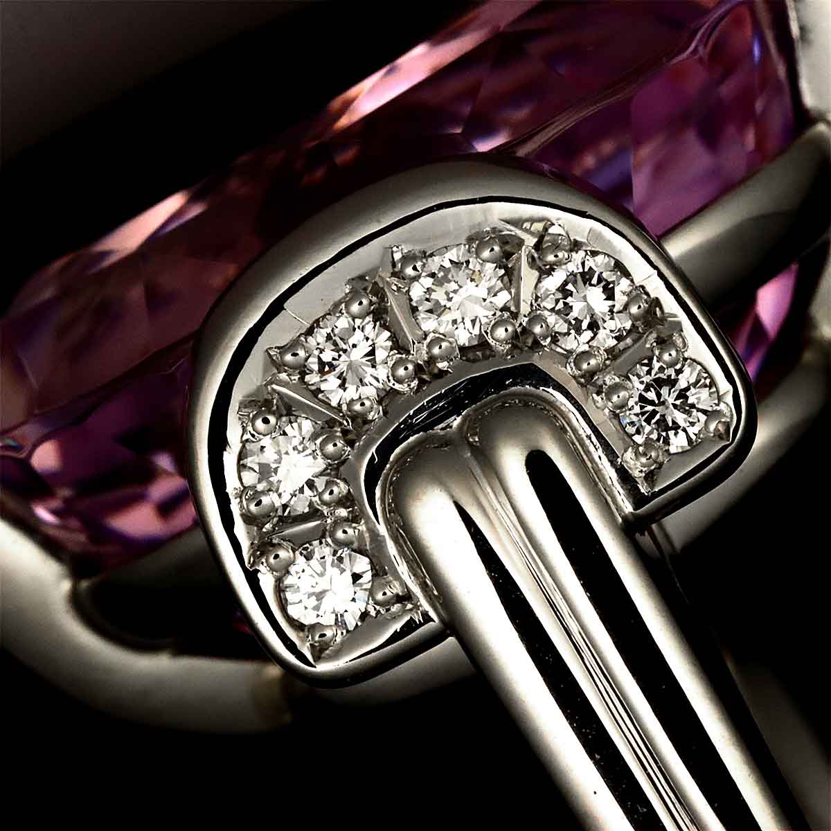 Morganite 14.65ct Diamond 0.26ct Ring Pt size6-6.25(US)