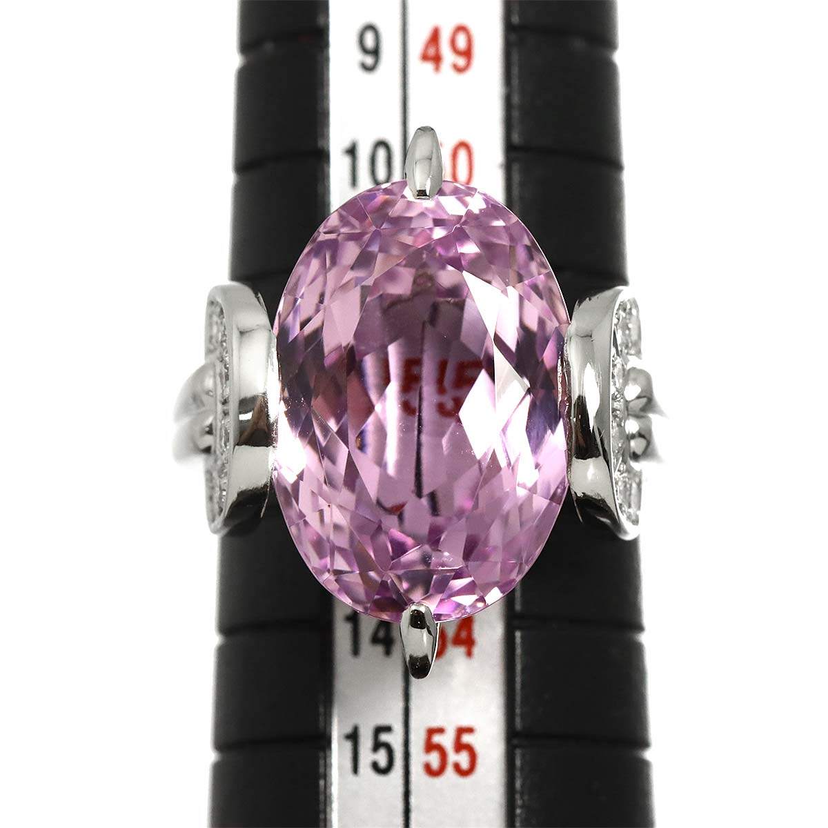 Morganite 14.65ct Diamond 0.26ct Ring Pt size6-6.25(US)