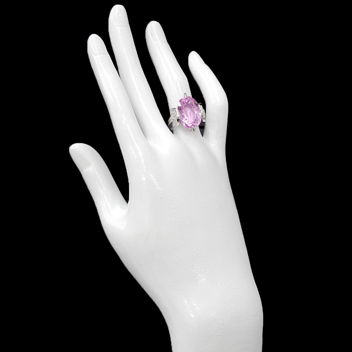 Morganite 14.65ct Diamond 0.26ct Ring Pt size6-6.25(US)