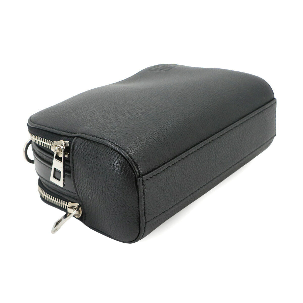 Mini Crossbody Camera Bag Hand Shoulder Bag Leather Black Anagram