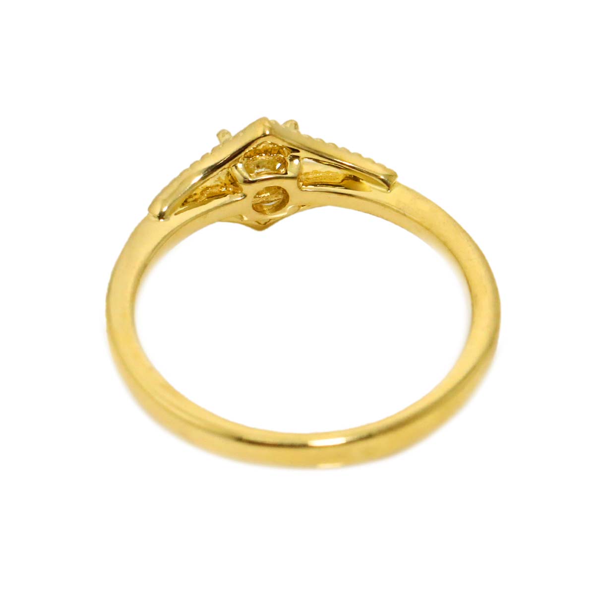 Diamond 0.25ct Ring 18K YG Yellow Gold 750 6(US)