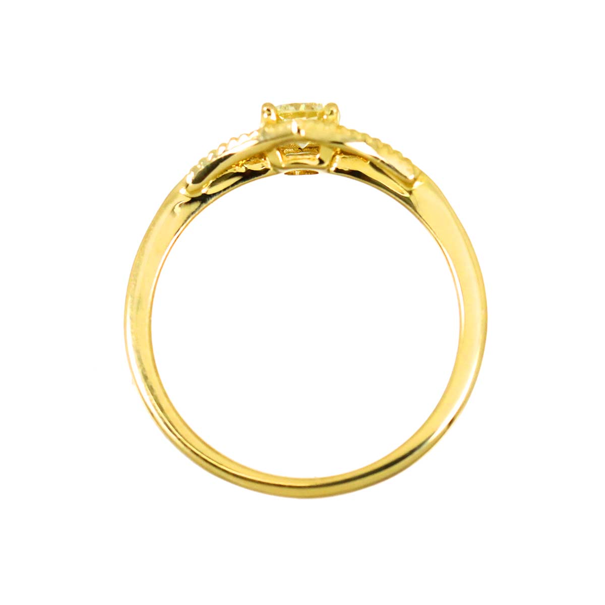 Diamond 0.25ct Ring 18K YG Yellow Gold 750 6(US)