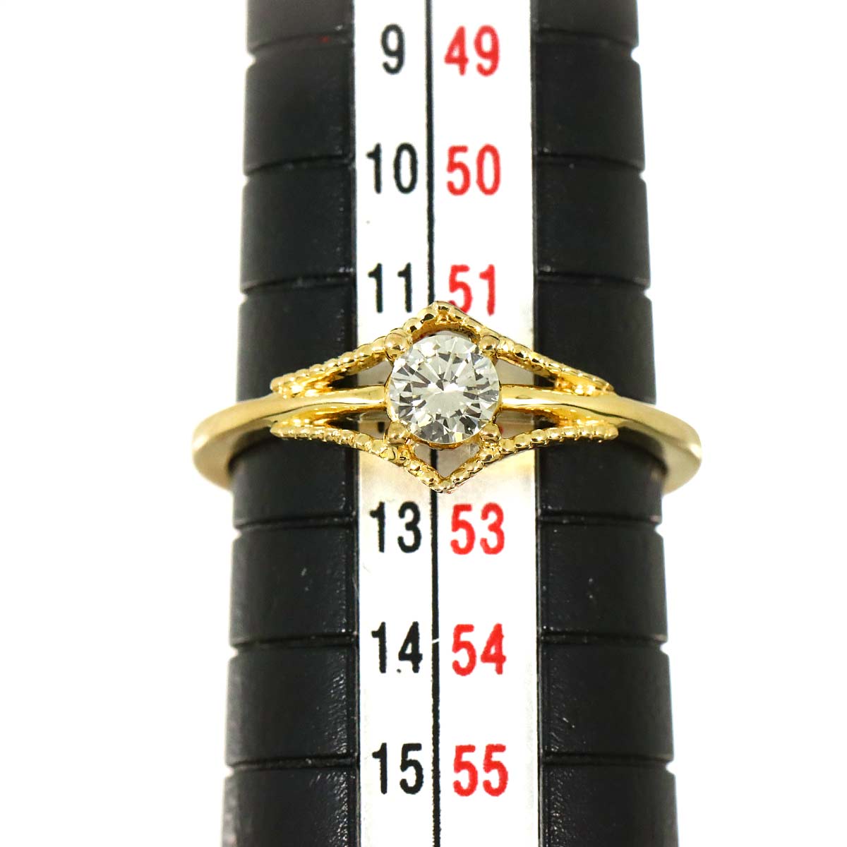 Diamond 0.25ct Ring 18K YG Yellow Gold 750 6(US)