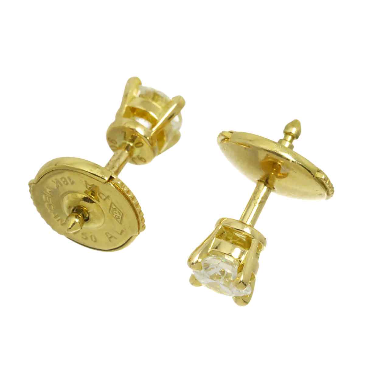 Diamond Approximately 0.48ct Earrings Pierced 18K YG 750