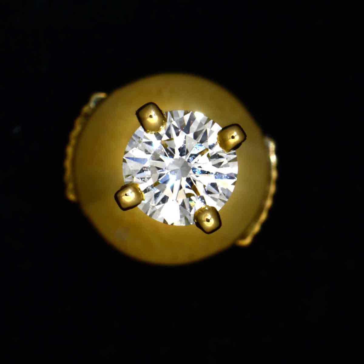 Diamond Approximately 0.48ct Earrings Pierced 18K YG 750