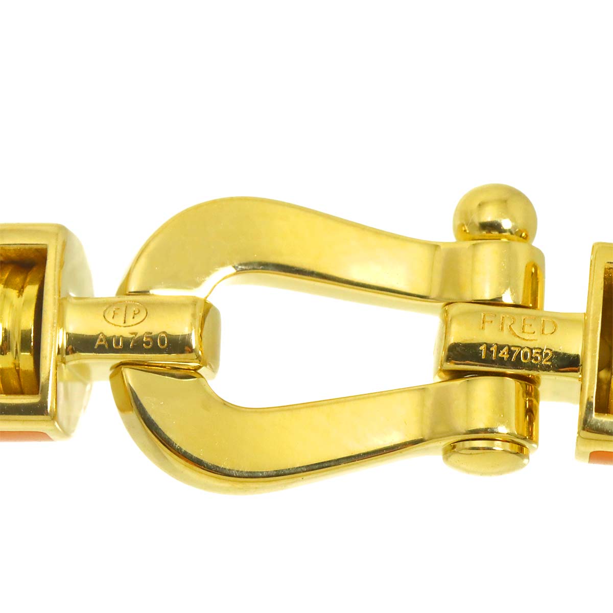 Force 10 Enamel Bracelet MM 18K YG 750 Steel leather Size16