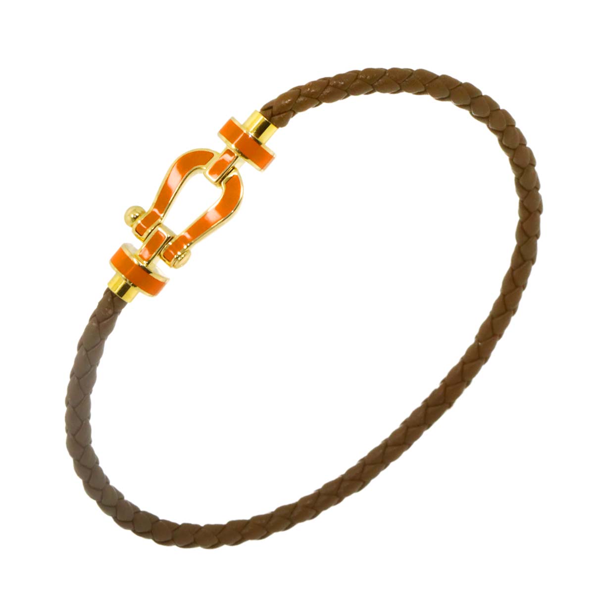 Force 10 Enamel Bracelet MM 18K YG 750 Steel leather Size16