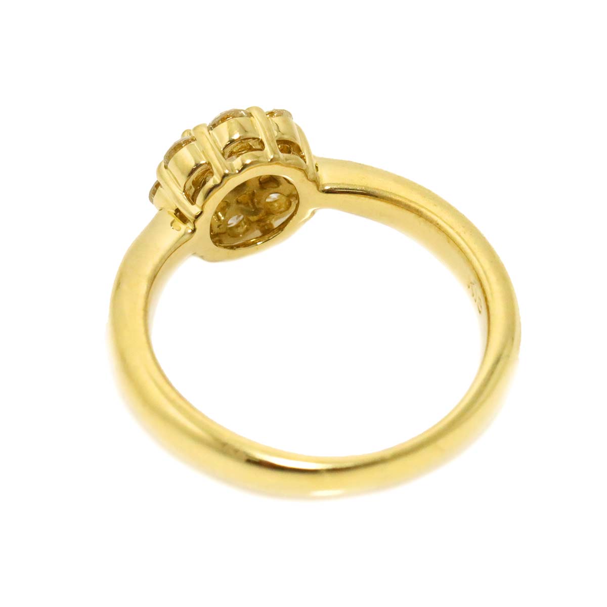 Diamond 0.51ct Ring 18K YG Yellow Gold 750 4.5(US)