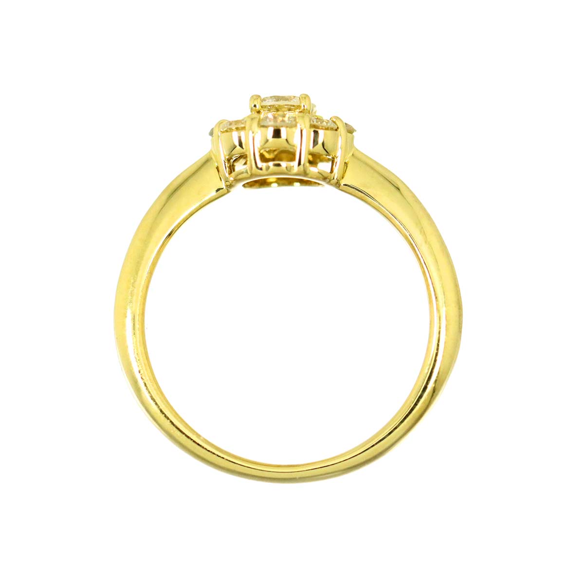 Diamond 0.51ct Ring 18K YG Yellow Gold 750 4.5(US)