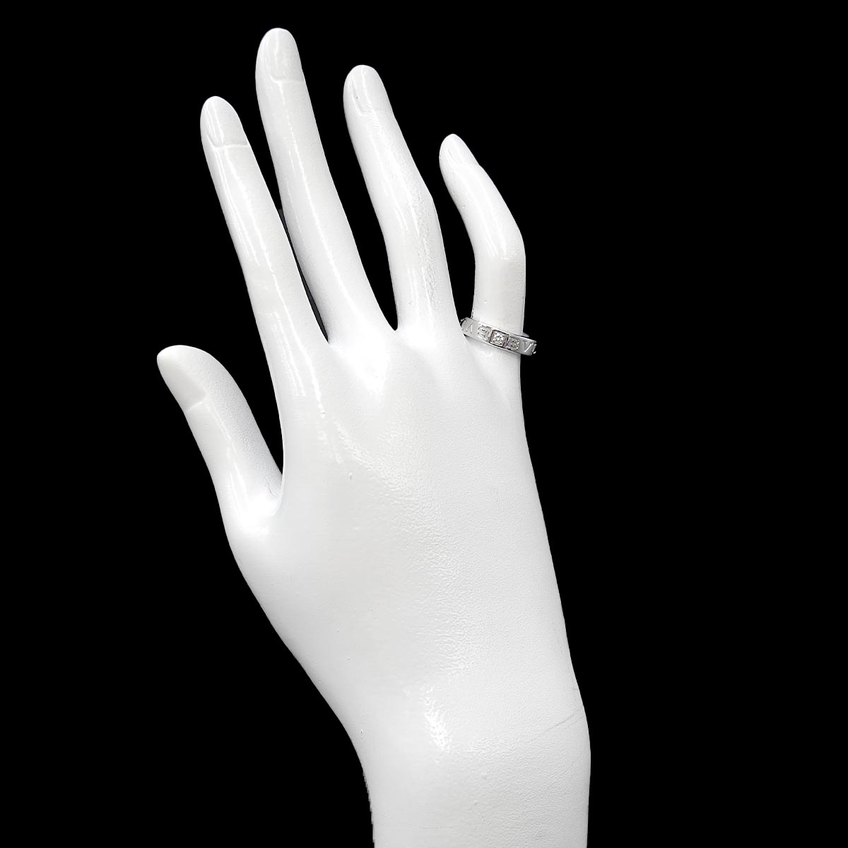 Double Logo Diamond Ring 18K White Gold 750 4.5-4.75(US)
