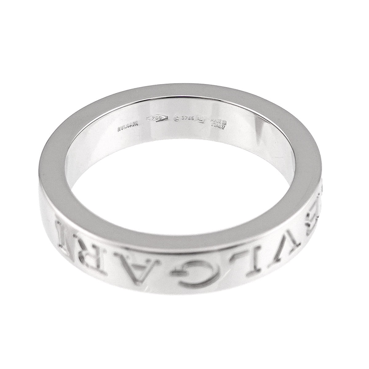 Double Logo Diamond Ring 18K White Gold 750 5.25(US)