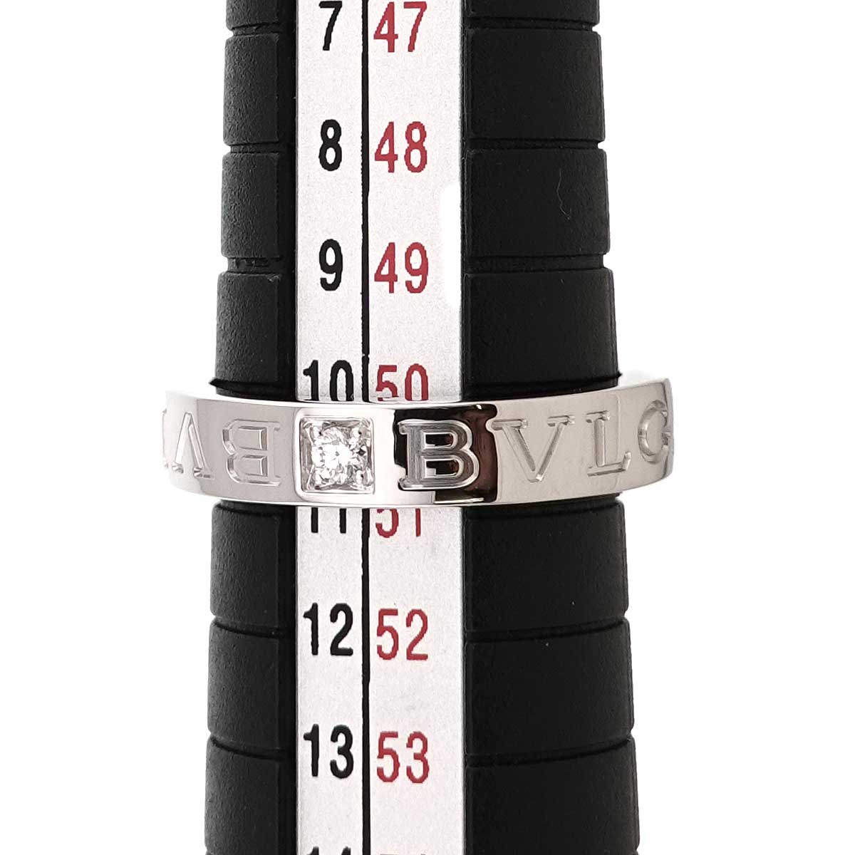 Double Logo Diamond Ring 18K White Gold 750 5.25(US)