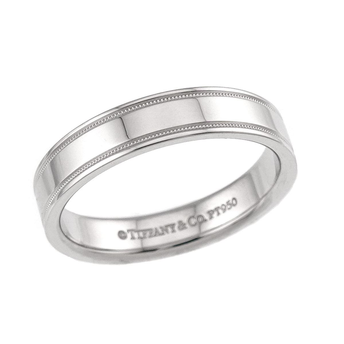Double Milgrain Ring Platinum Size6.75(US)