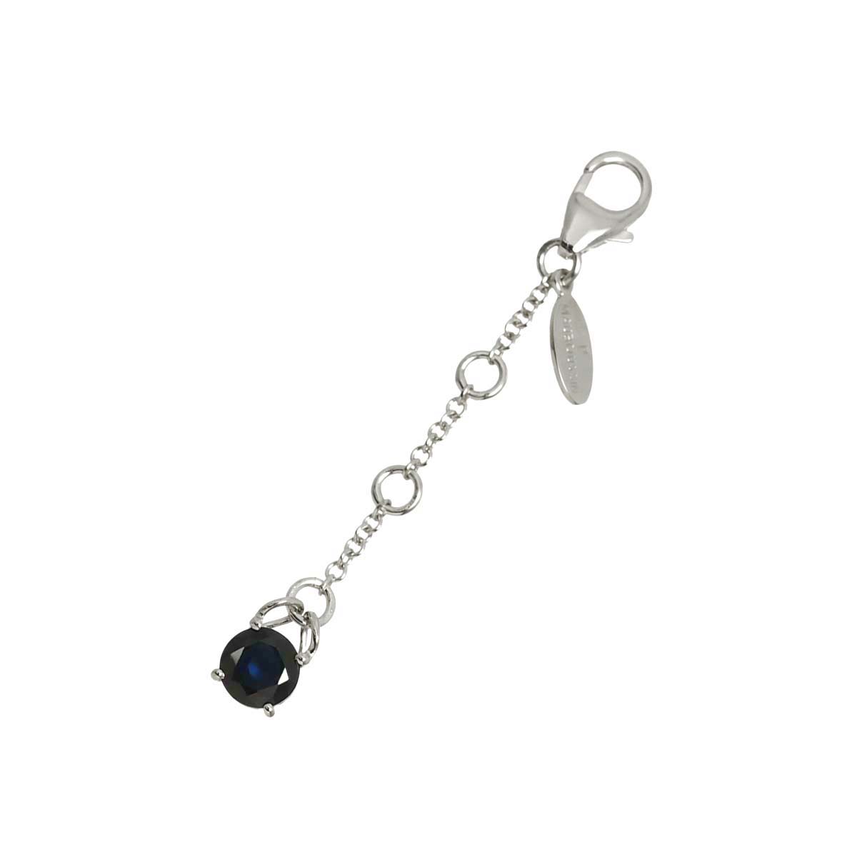 Sapphire Charm Pendant Top 18K White Gold 750