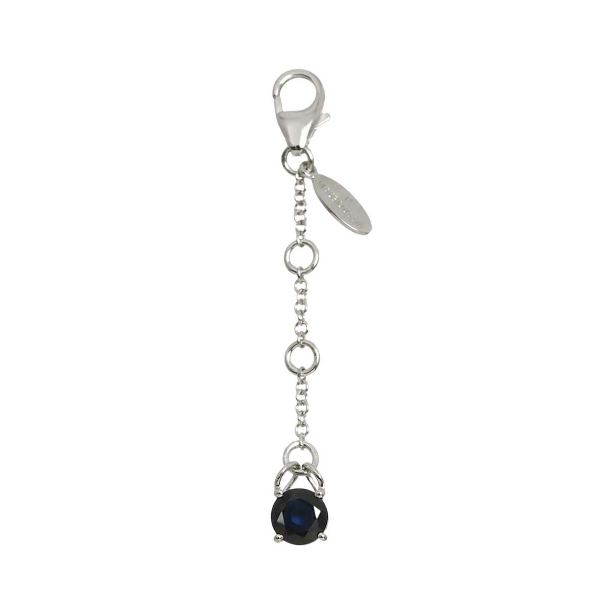 Sapphire Charm Pendant Top 18K White Gold 750