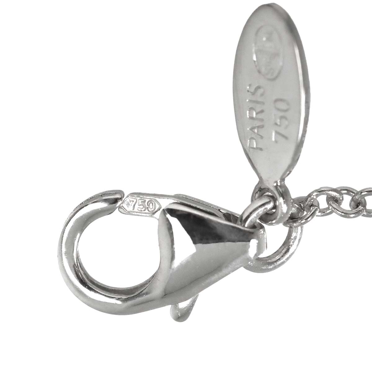Sapphire Charm Pendant Top 18K White Gold 750