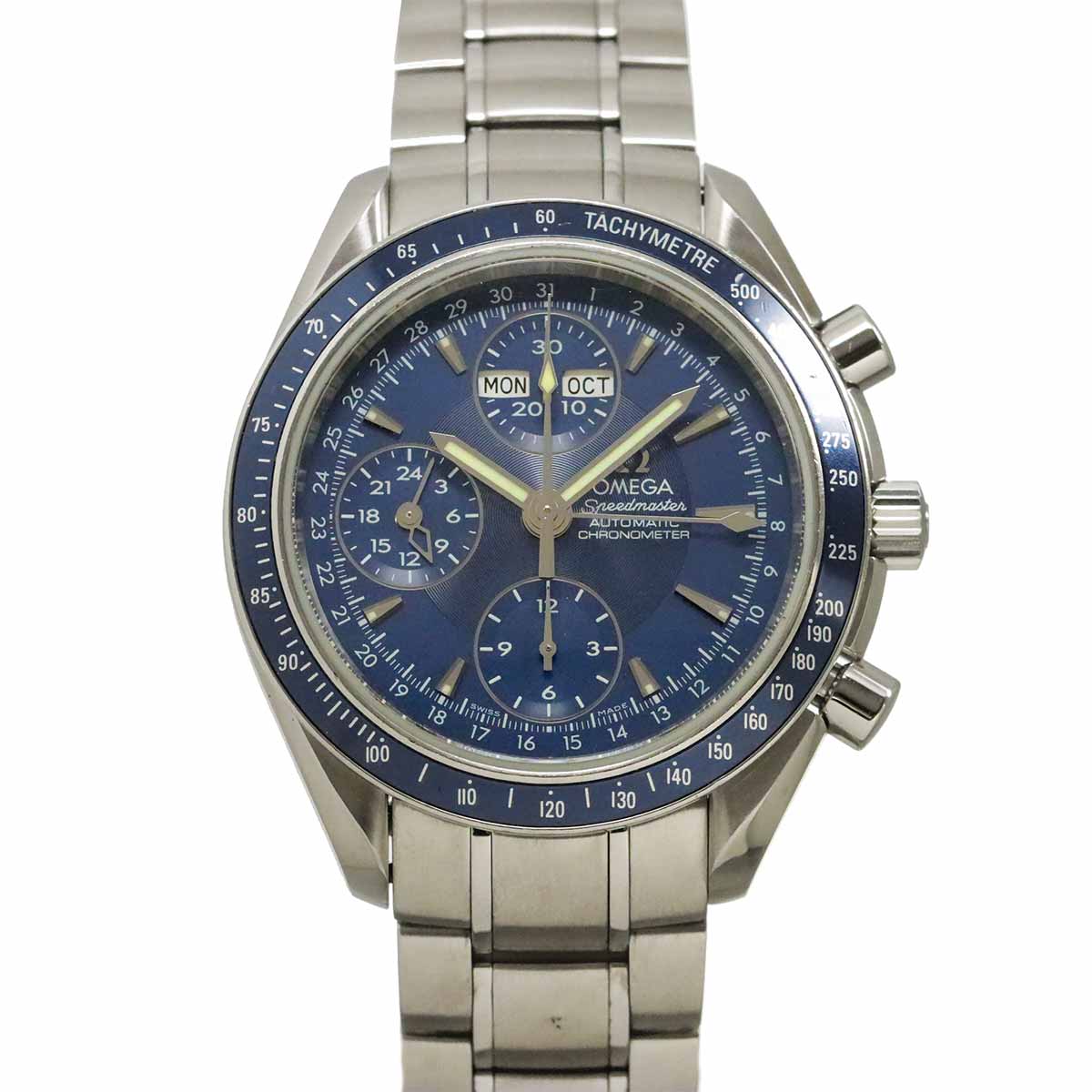 Speedmaster Triple Calendar 3222.80 Automatic Blue Dial Mens