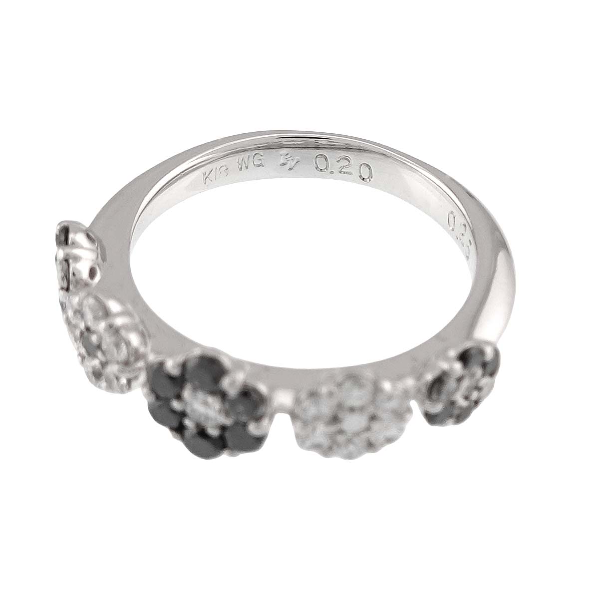 Diamond 0.25ct/0.20ct Ring 18K WG 750 Size2.75-3(US)