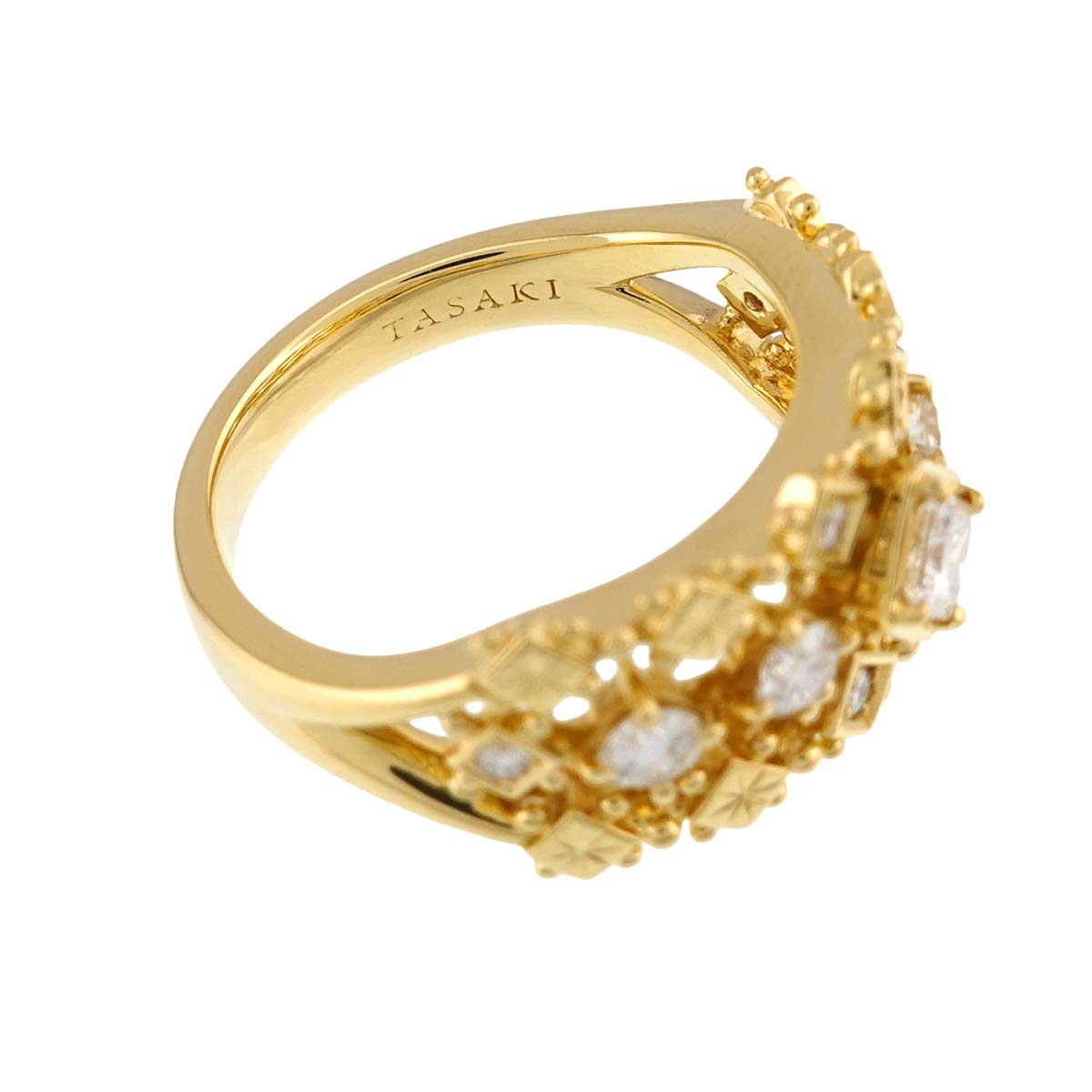 Diamond 0.56ct Ring 18K YG 750 Size5.5-5.75(US)