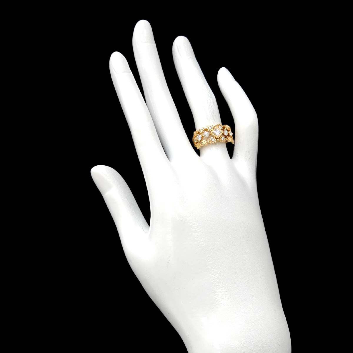 Diamond 0.56ct Ring 18K YG 750 Size5.5-5.75(US)
