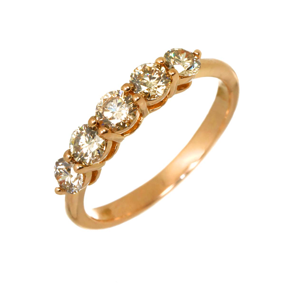 Diamond 1.00ct Ring 18K PG Pink Gold 750 Size7.75-8(US)