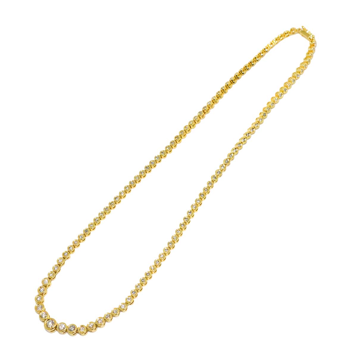 Diamond 3.00ct Necklace 18K YG Yellow Gold 750