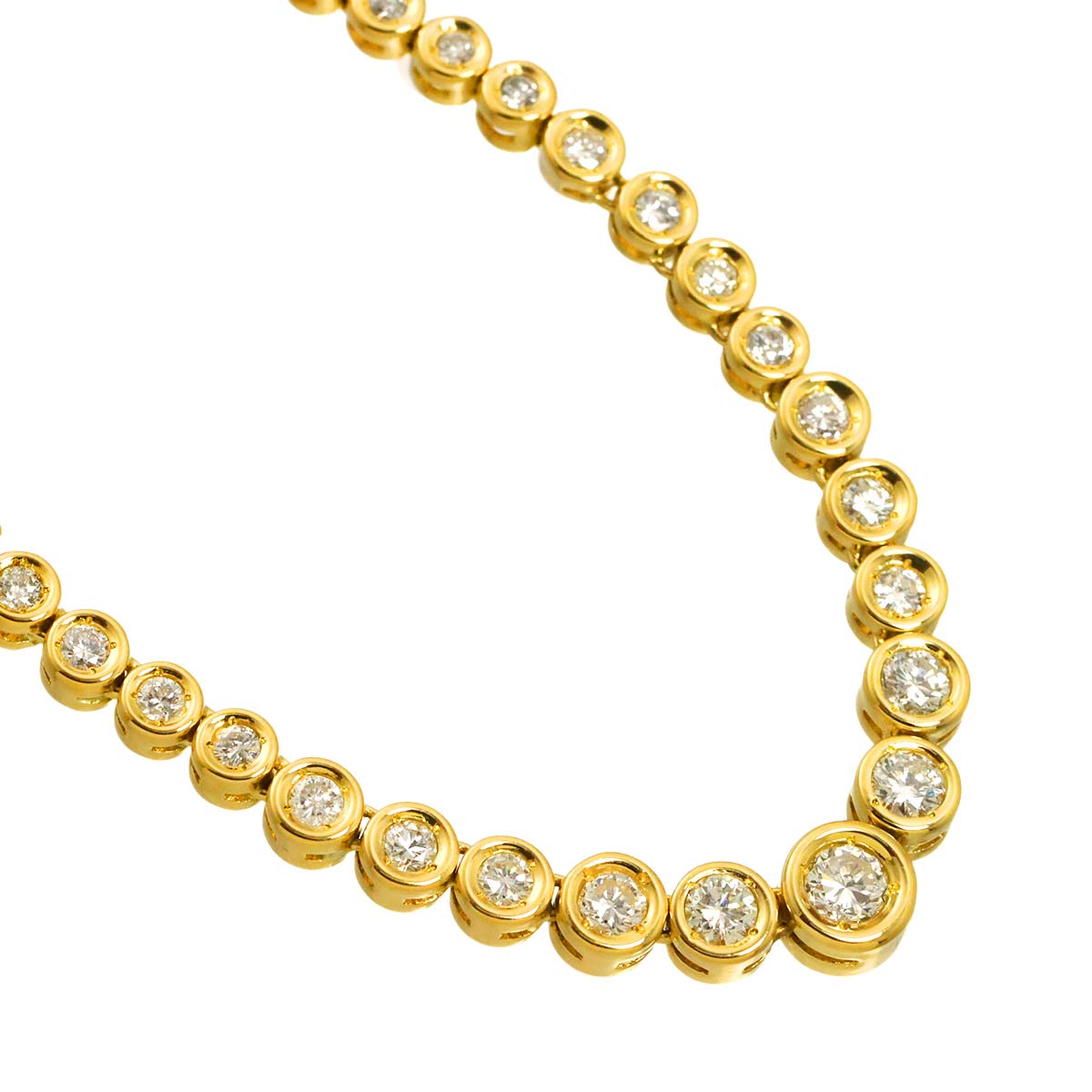 Diamond 3.00ct Necklace 18K YG Yellow Gold 750
