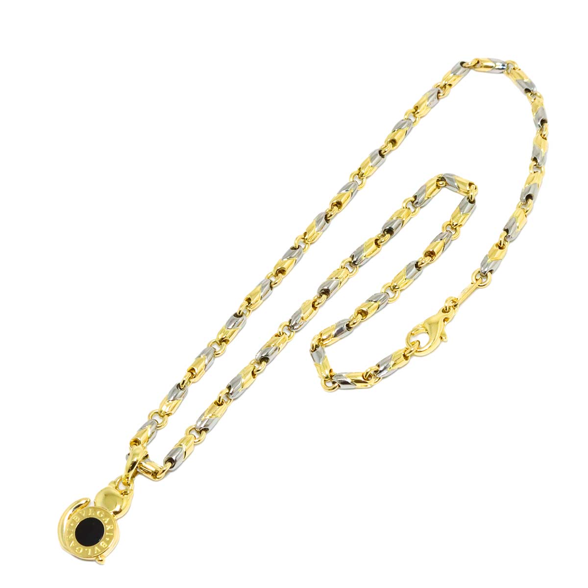 BVLGARI BVLGARI Onyx Necklace 18K YG 750 SS