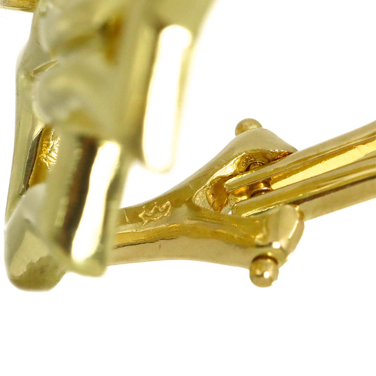 Double Star Diamond Earrings Clip on 18K Yellow Gold 750