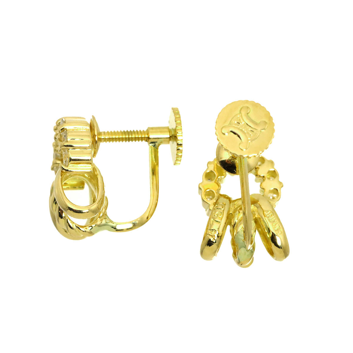 Diamond 0.14/0.14ct Earrings 18K Yellow Gold 750