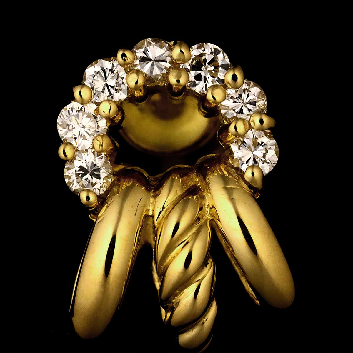Diamond 0.14/0.14ct Earrings 18K Yellow Gold 750