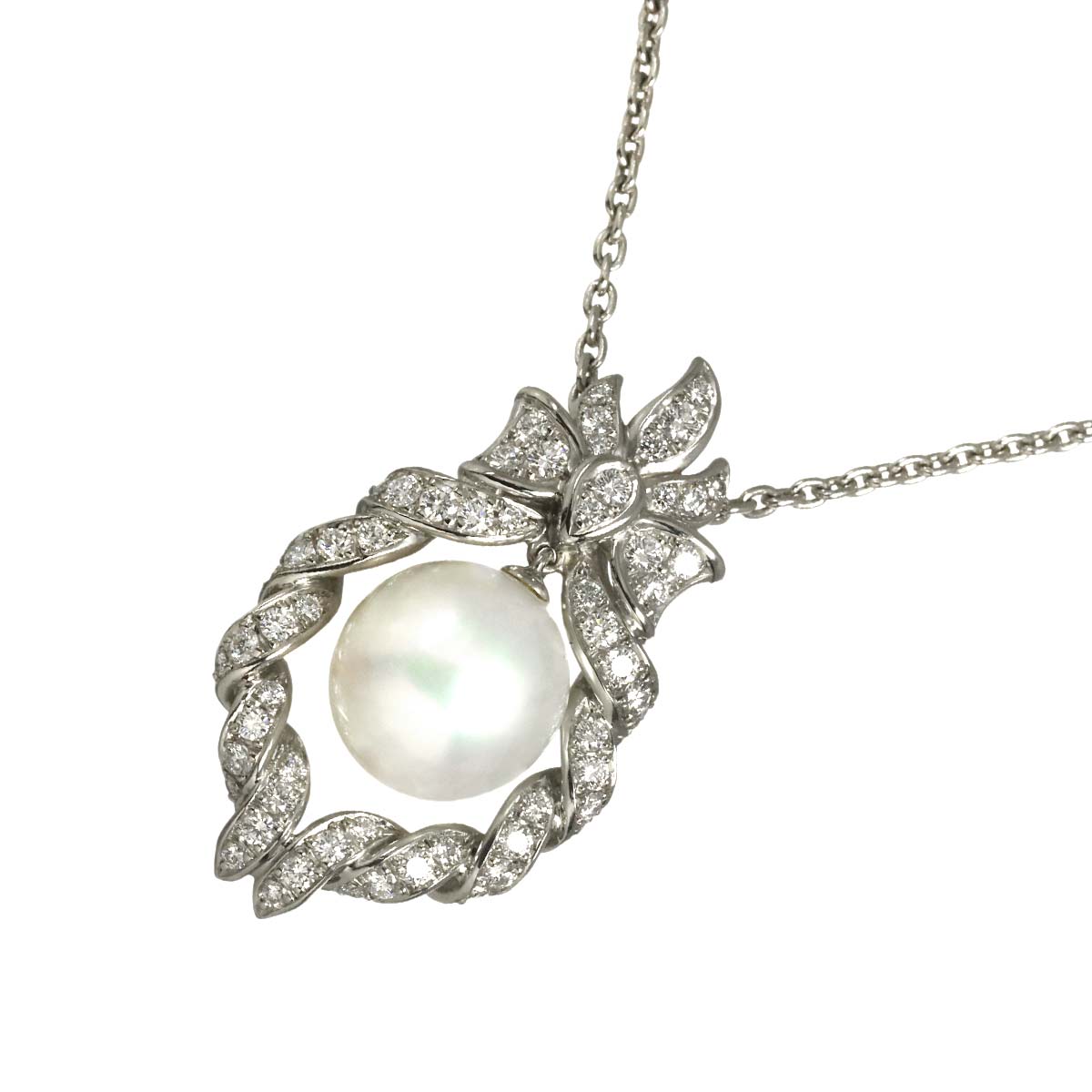 South Sea pearl 12.2mm Diamond 1.06ct Necklace Pt