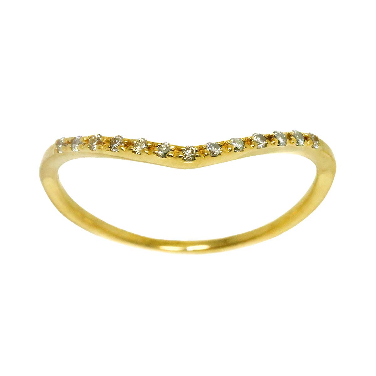 Diamond 0.06ct Ring 18K YG 750 Size4.75-5(US)