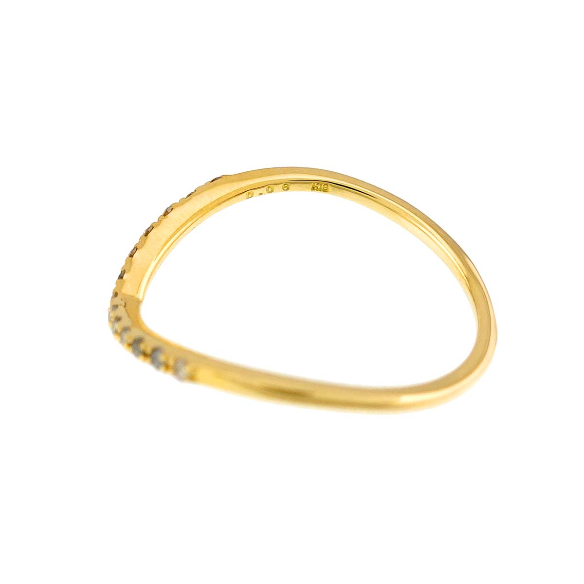 Diamond 0.06ct Ring 18K YG 750 Size4.75-5(US)