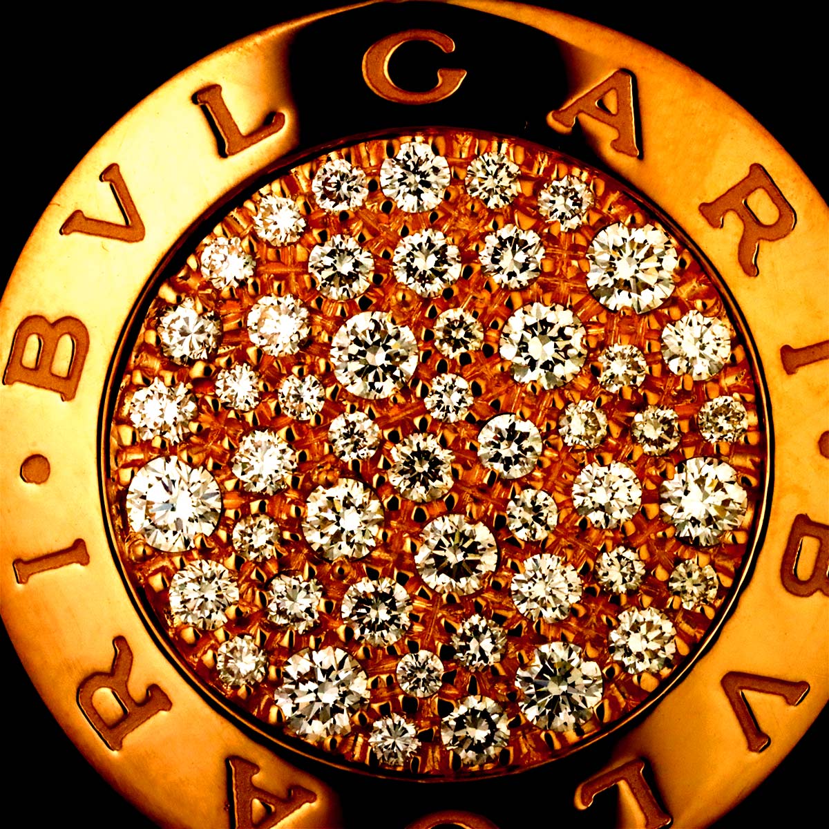 BVLGARI BVLGARI Pave Diamond Necklace 18K Pink Gold 750