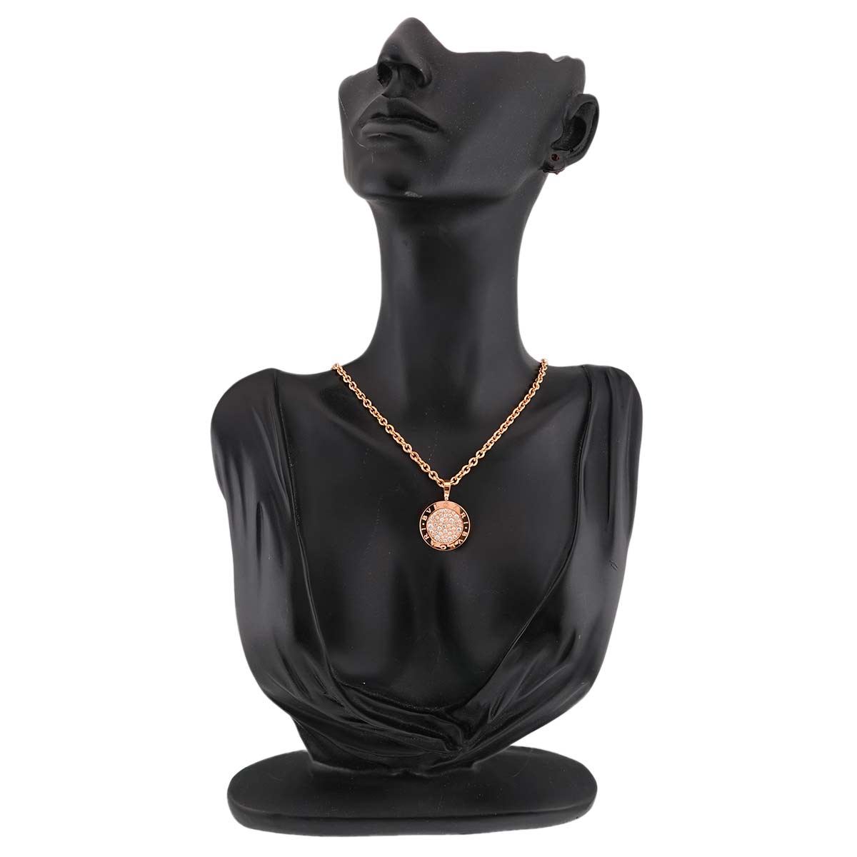 BVLGARI BVLGARI Pave Diamond Necklace 18K Pink Gold 750