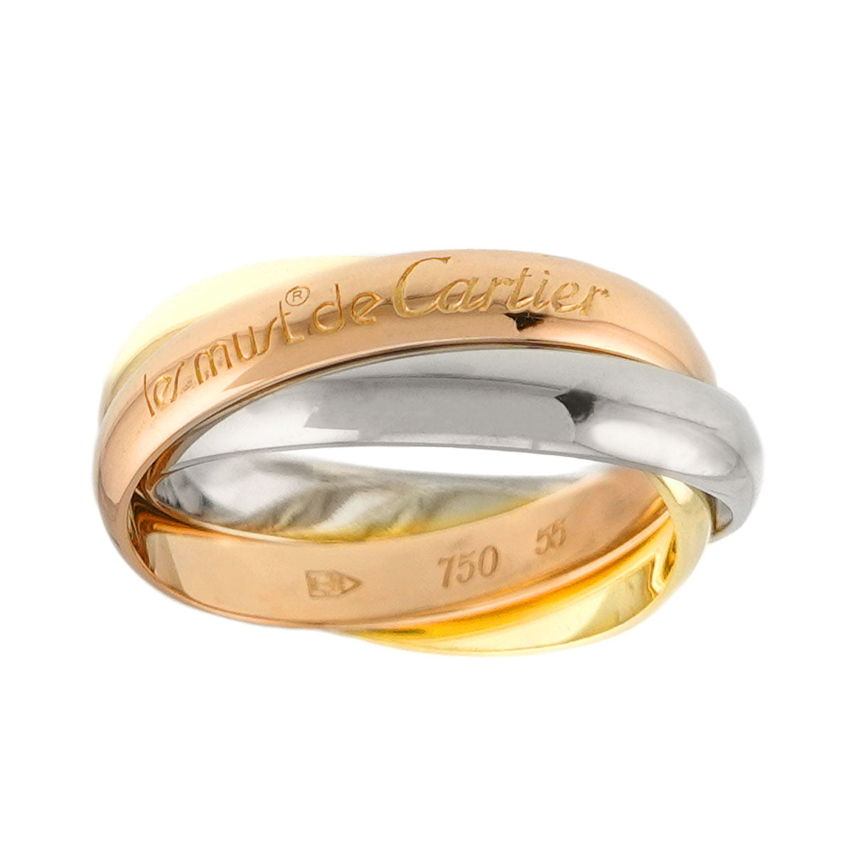 Trinity MM Ring 18K YG WG PG 750 Size55 6.75-7.25(US)