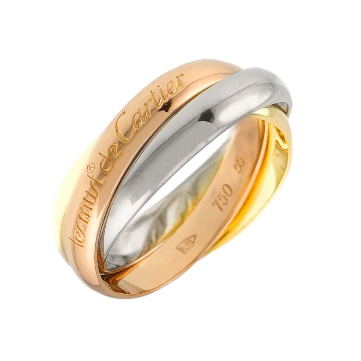 Trinity MM Ring 18K YG WG PG 750 Size55 6.75-7.25(US)