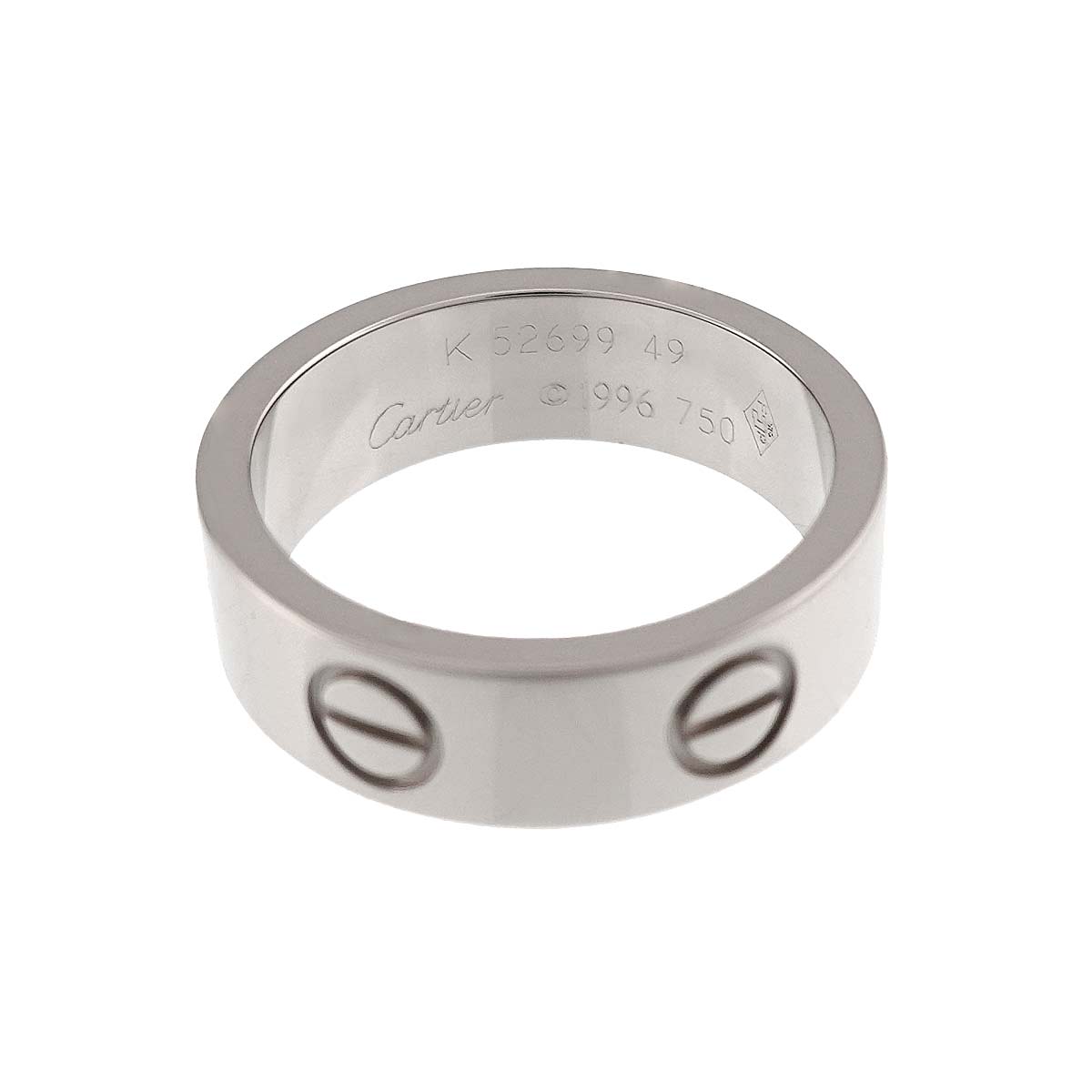 Love Ring 18K White Gold 750 size49 4.5-4.75(US)